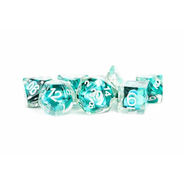 16mm Resin Poly Dice Set: Mermaid Scales