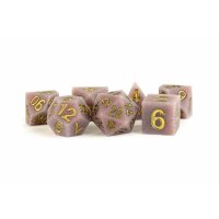 16mm Sharp Edge Silicone Rubber Poly Dice Set: Volcanic Soot