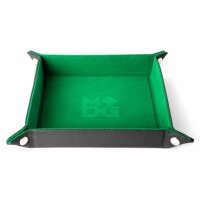 Fold Up Velvet Dice Tray w/ PU Leather Backing: Green