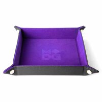 Fold Up Velvet Dice Tray w/ PU Leather Backing: Purple