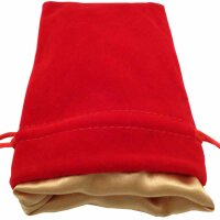 Small Velvet Dice Bag: Red w/ Gold Satin