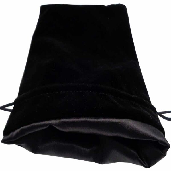 Large Velvet Dice Bag: Black w/ Black Satin