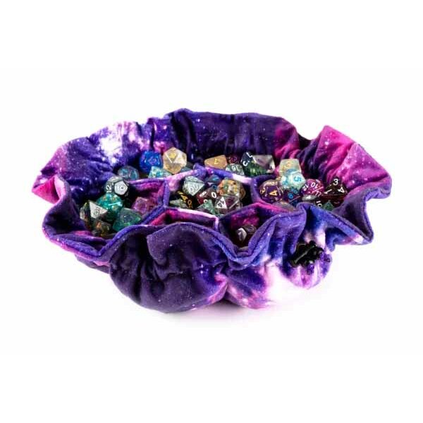 Velvet Compartment Dice Bag with Pockets: Nebula