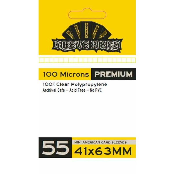 Premium SK Mini American Card Sleeves (41x63mm) - 55/Pack, 100 Microns