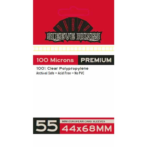 Premium SK Mini European Card Sleeves (44x68mm) - 55/Pack, 100 Microns