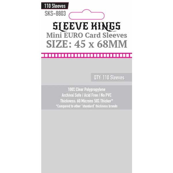 SKS-8803, Sleeve Kings Mini Euro Card Sleeves (45x68mm) - 110/Pack