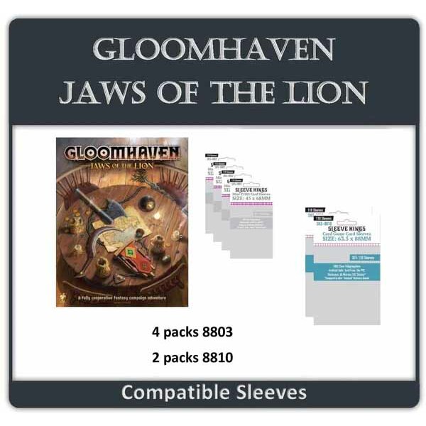 "Gloomhaven: Jaws of the Lion" Compatible Sleeve Bundle (8803 X 4 + 8810 X 2)