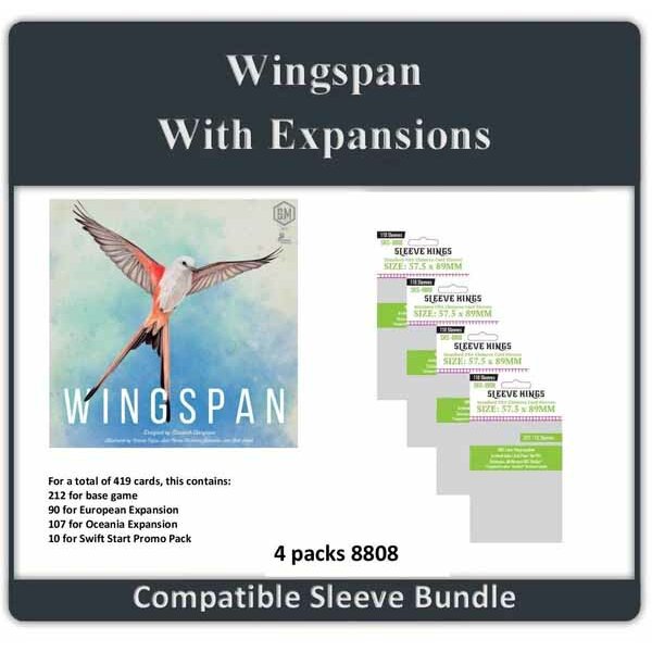 "Wingspan + All Expansions" Compatible Sleeve Bundle (8808 X 4)