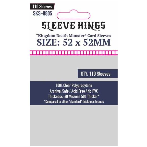 Sleeve Kings "Kingdom Death Monster" Card Sleeves (52 X 52mm) -110 Pack, 60 Microns