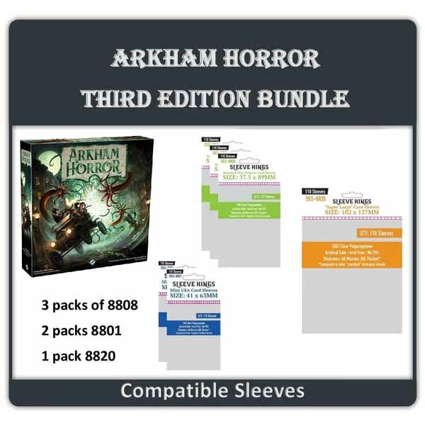 "Arkham Horror Third Edition" Compatible Sleeve Bundle (8808 X 3 + 8801 X 2 + 8820 X 1)