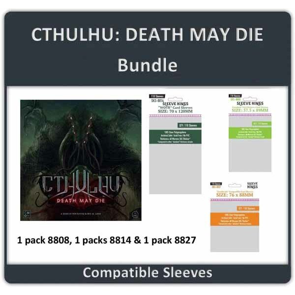 "Cthulhu: Death May Die" Compatible Sleeve Bundle (8808 X 1 + 8814 X 1 + 8827 X 1)