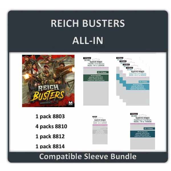 "Reichbusters All In Pledge" Compatible Sleeve Bundle (8803 X 1 + 8810 X 4 + 8812 X 1 + 8814 X 1)