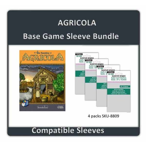 "Agricola Base Game" Compatible Sleeve Bundle (8809 X 4)