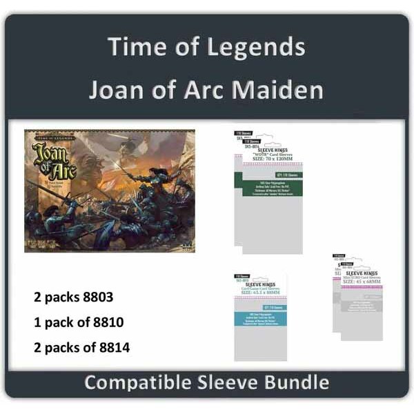 "Time of Legends Joan of Arc Maiden" Compatible Sleeve Bundle (8814 X 2 + 8810 X 1 + 8803 X 2)