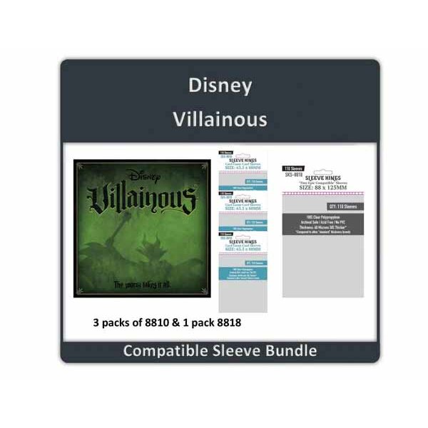 "Disney Villainous" Compatible Sleeve Bundle (8810 X 3 + 8818 x 1)