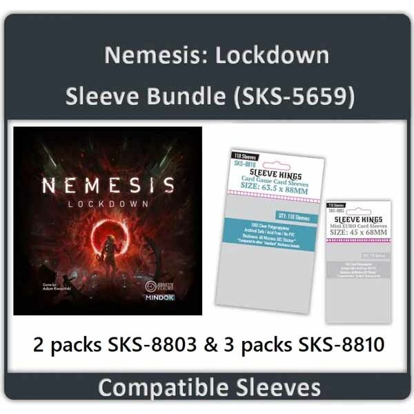 "Nemesis: Lockdown Base Game" Compatible Sleeve Bundle (8803 X 2 + 8810 X 4)