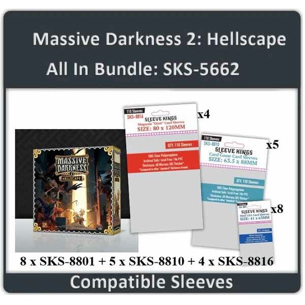 Massive Darkness 2 All In Compatible Sleeve Bundle (8801 X 3 + 8810 X 8 + 8816 X 1)