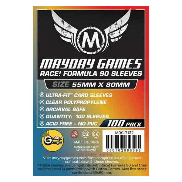 Race! Formula 90 Card Sleeves (pack of 100) (55 X 80 MM)