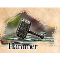 Player Token: Grey/Black Color Hammer In Metal Alloy