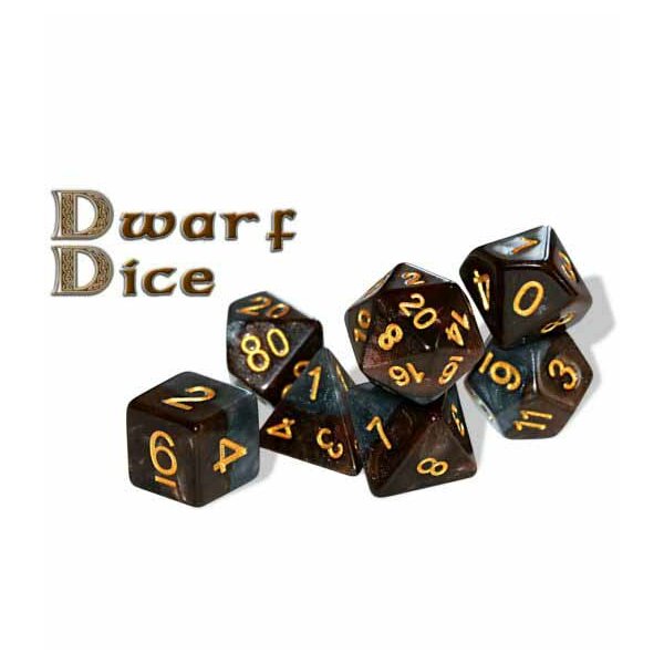 Halfsies Dice - Dwarf (7 Dice Polyhedral Set)