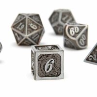 Iron Black Solid Metal Dragon Polyhedral Dice Set