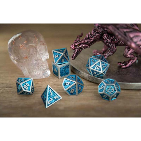 Draconis Brushed Blue Dice Set