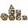 Gold Gears Solid Gear Dice Set Steampunk Themed