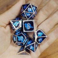 Blue Gears Solid Gear Dice Set Steampunk Themed