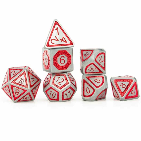 Gunmetal with Red Chrome Inlay Leyline Solid Metal Dice