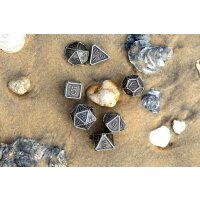 Ancient Silver Bone Collector Solid Metal Dice Set