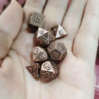 10MM Mini Metal RPG Dice Set- Ancient Copper