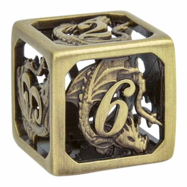 Ancient Bronze hollow dragon cage dice set for RPG games