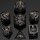 Black with Purple Gems Dragons Eye Hollow Metal Dice set