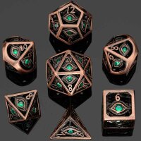 Ancient Copper with Emerald Green Gems Dragons Eye Hollow...