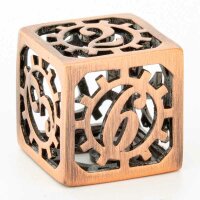 Ancient copper hollow steampunk dice gear cage dice set