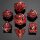 Hollow Metal Bat Polyhedral Dice Set-Gun Metal w/Blood