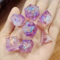 Captured Magic Handmade Sharp Edge Resin Dice-Arcane Amethyst