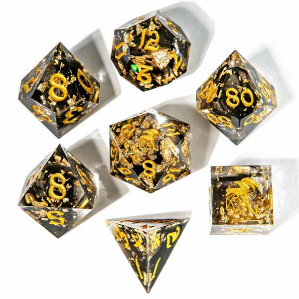 Captured Magic Handmade Sharp Edge Resin Dice-Tainted Treasures