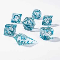 Sharp Edge Liquid Core RPG Dice Set - Aqua