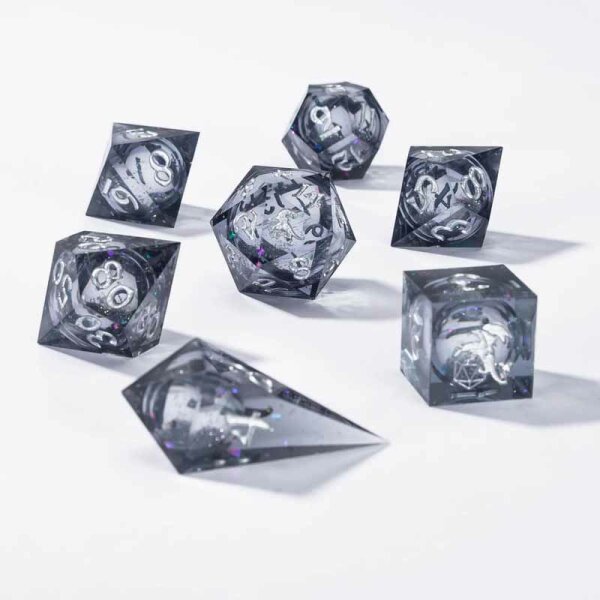 Sharp Edge Liquid Core RPG Dice Set - Black