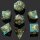 Sharp Edge Hand Polished Labradorite Gemstone Dice Set 7 Pieces Full Die