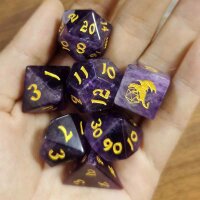 Natural Amethyst Gemstone Dice Set