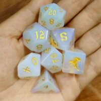 Natural Opal stone dice set 7 pieces set for D&D