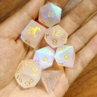 Frosted Prismatic Crystal K9 Stone Dice Set