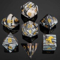 Dragons Hoard Gemstone Polyhedral Dice Set-Black Network...