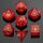 Dragons Hoard Gemstone Polyhedral Dice Set-Blast Ruby Red in Fire Design