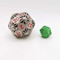 Classic Atomic Dice Giant Hollow Ancient Silver 55MM D20