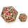 45MM Solid Metal Dragon Chonk D20-Gold w/Red& Black