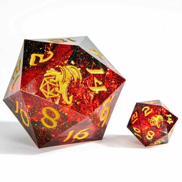 Sharp Edge Resin 55mm Chonk D20-Red