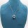 Silver D20 dice necklace pendant with chain for D&D gamer